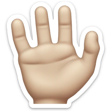 An emoji of a disembodied hand similar to the one from the Wednesday series, with detailed fingers and a slightly eerie, lifelike appearance, positioned in a neutral pose sticker