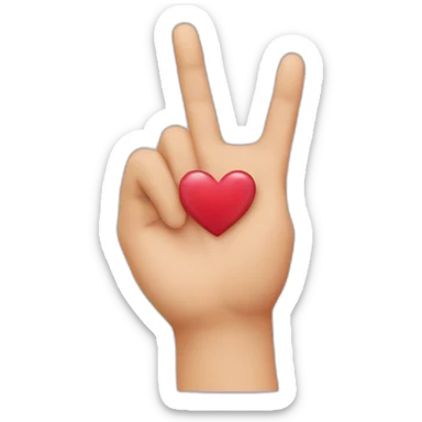 Hand heart shape sticker