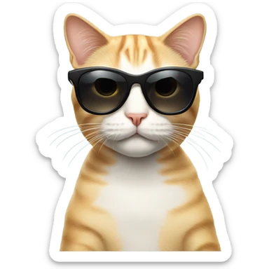 Cat with sunglasses sticker