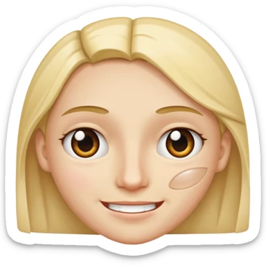 A face split diagonally: one half smiling, the other half with a tear.  sticker