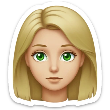 Dirty blonde hair Green eyes￼ sticker