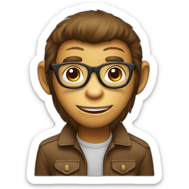 a monkey graphic designer sticker