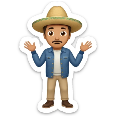 Mexican guy hopping border  sticker