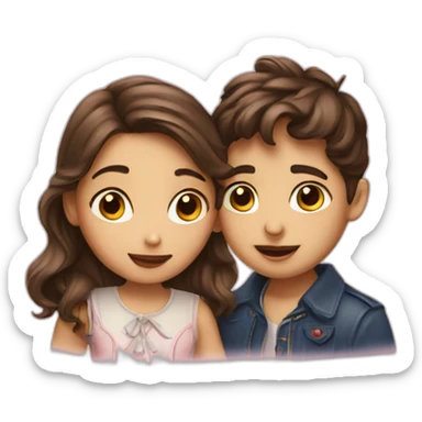 French kiss boy and girl sticker