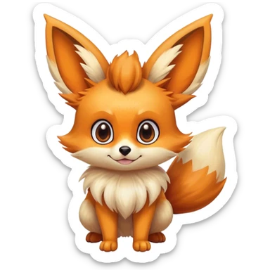 Fennekin-Eevee-creature-hybrid sticker