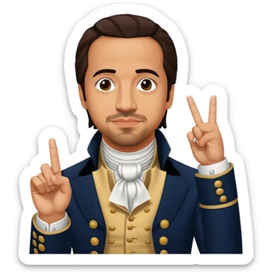 lin manuel miranda as alexander hamilton sticking up the middle finger🖕🏽🖕🏽🖕🏽🖕🏽 sticker