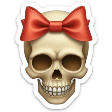 skull with a bow on it sticker