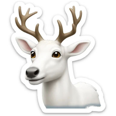 small white stag sticker