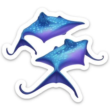 Purple and blue spotted stingrays sticker