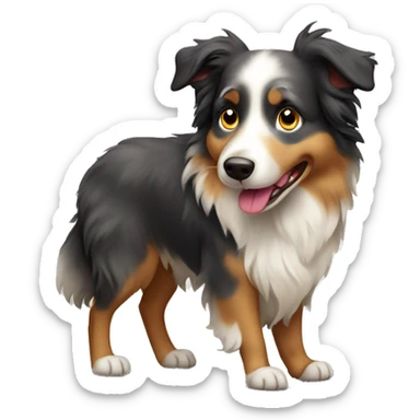 very old australian shepherd walking sticker