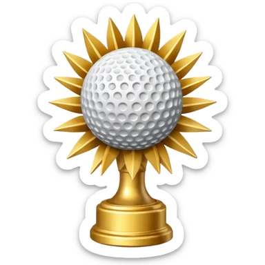 gold cactus trophy golf sticker