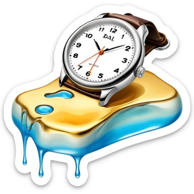 surreal SPAM melting watch dali landscape sticker