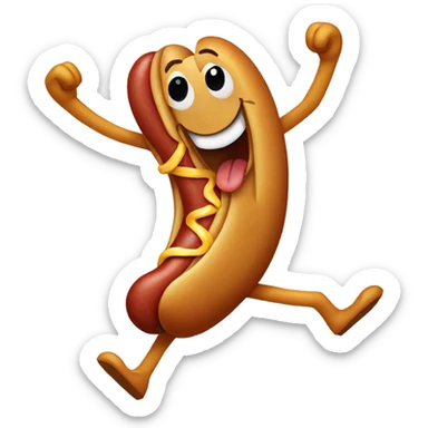 Dancing hot dog  sticker