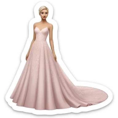 pink wedding dress  sticker