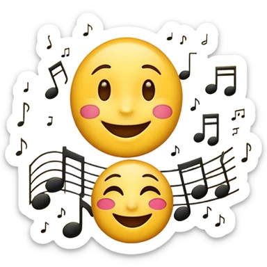 Thank you emoji with musical notes sticker