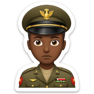 A portrait of an Iraqi soldier, shown from head to chest sticker
