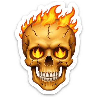 Make a rockstar like fill a skull with fire on it sticker