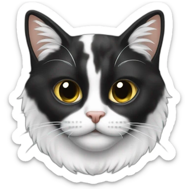 Gata blanca con cara negra sticker