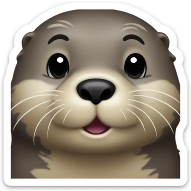 A sea otter bites his lips politely sticker