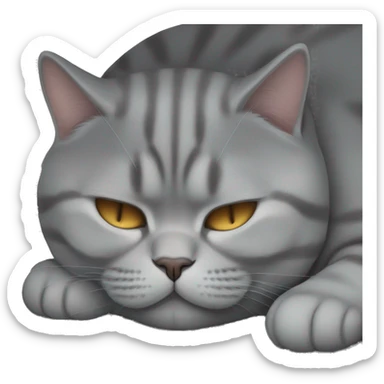 Sleeping british shorthair cat sticker