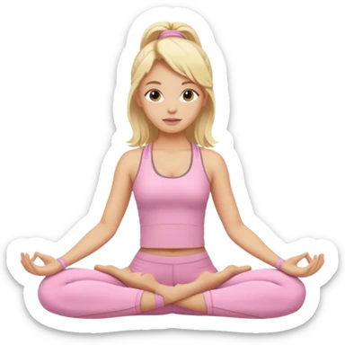Blonde girl with light pink yoga clothes sticker