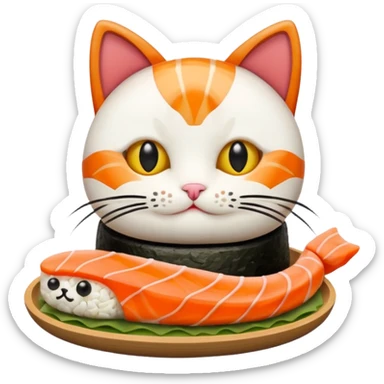 A cute cat made of sushi  sticker
