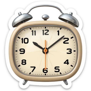 alarm oclock aesthetic and ios.18.1 and to show six in the morning color beige sticker