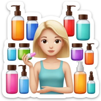 aesthetic girl skincare products  sticker