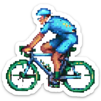 cyclist sprinting, energetic, dynamic sticker