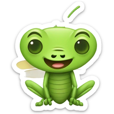 A cute animated grasshopper that is sleepy sticker