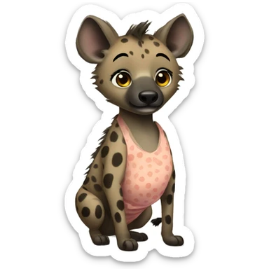Pregnant Hyena in a Maternity Dress sticker