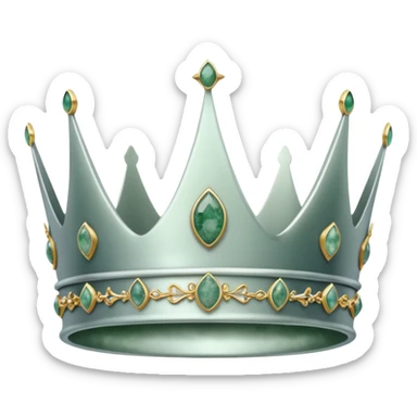 silver feminine crown with moss agate sticker