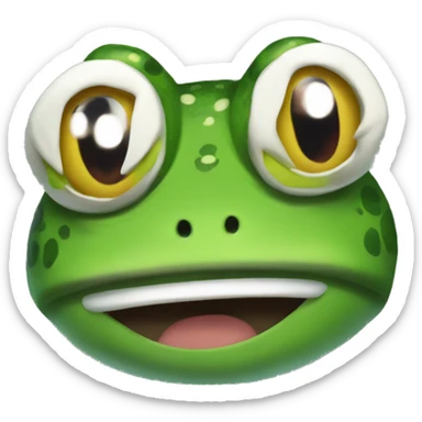 frog with curl hair and naruto headband sticker
