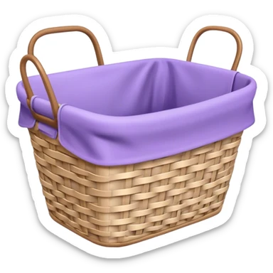 Aesthetic laundry basket in lavender color sticker