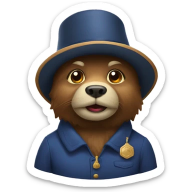 Ours avec chapeau russe sticker