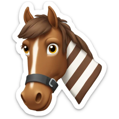 Chesnut horse with stripe down the face and four socks sticker