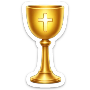 Golden chalice with radiant cross. sticker