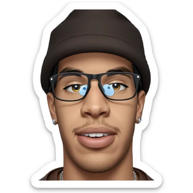 male wearing hat and jewelry sticker