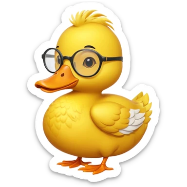 dame un pato amarillo con lentes de sol sticker