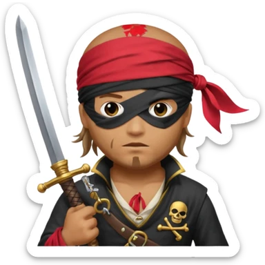 pirate with an eye patch and a blindfold sticker