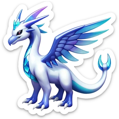 Shiny lugia-dialga-suicune-hybrid, marbled glass markings, full body sticker