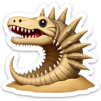 Sand worm from dune make the face a hole with long spiky teeth sticker