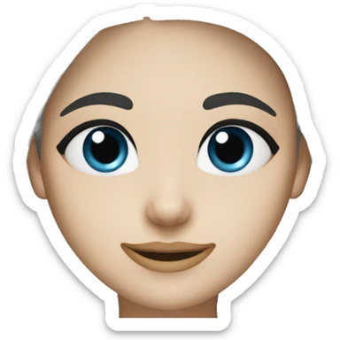 Nurse with straight black hair, blue eyes, white skin sticker