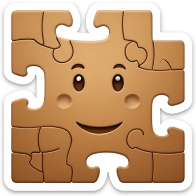 corner missing piece brown puzzle sticker