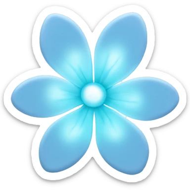 Light blue pretty flower with white glow in the middle  sticker