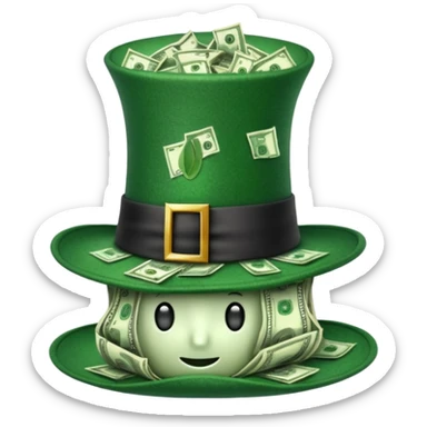 gorro de mago lleno de dolares sticker