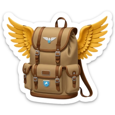 hiking backpack with wings sticker