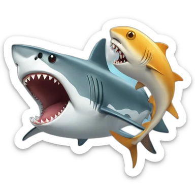 Shark and tuna hungry sticker