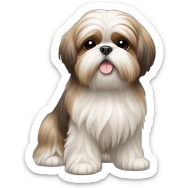 Dog Shih Tzu with long wool full-height  sticker
