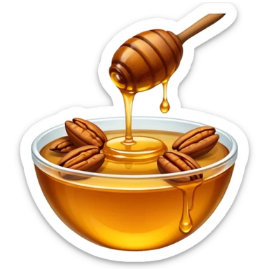 pecan nuts with honey dripping on them  sticker